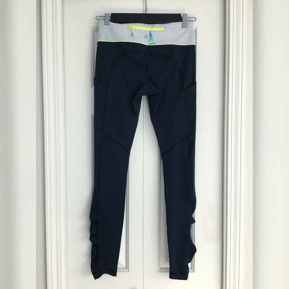 LULULEMON Speed Tight IV Inkwell Navy Gray Waistband Yoga Legging Size 4